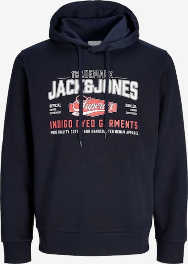 JACK & JONES Sweat-shirt en L en marine / rouge clair / blanc, Vue avec produit