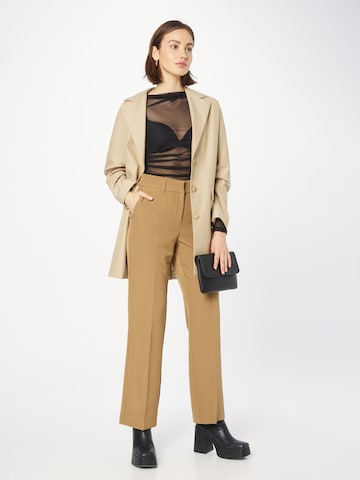 Y.A.S Flared Pleated Pants 'BLURIS' in Brown