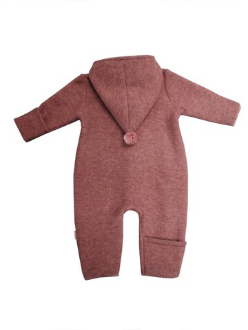 MAXIMO Dungarees 'GOTS BABY-Overall, Wollfleece Jerseyfutter, Knöpfe, Pompon' in Red