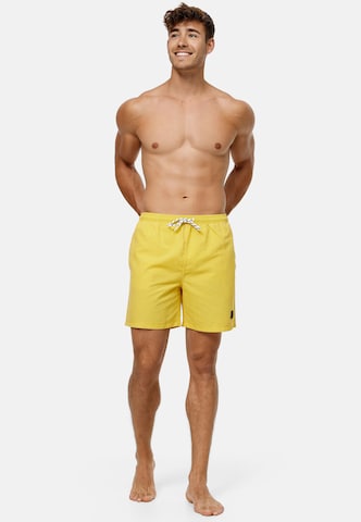 INDICODE JEANS Board Shorts 'Ace' in Yellow