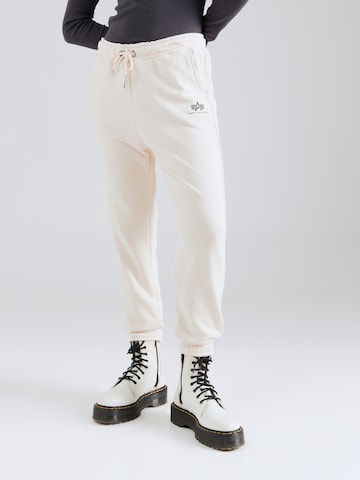 ALPHA INDUSTRIES Tapered Pants in White: front