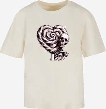 F4NT4STIC Shirt 'Süße Süßigkeiten Herzform Liebe' in Beige: Vorderseite