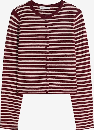 Bershka Neuletakki värissä viininpunainen / valkoinen, Tuotenäkymä