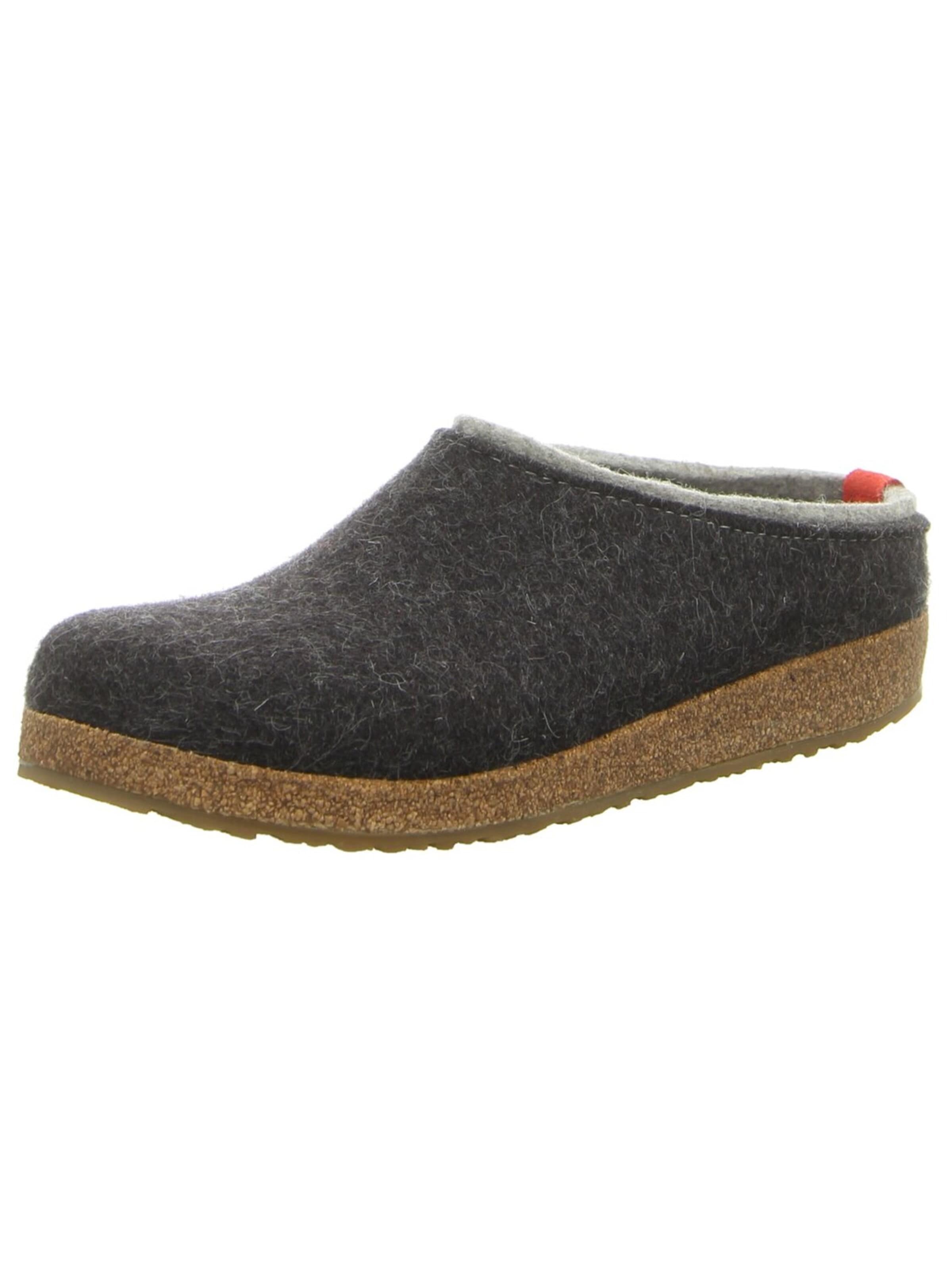 HAFLINGER Slippers 'Hausschuh Damen 711056 0277 Filz in grau' in Grey: front
