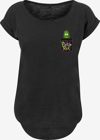 F4NT4STIC Shirt 'Rick and Morty Pickle Rick' in Zwart: voorkant