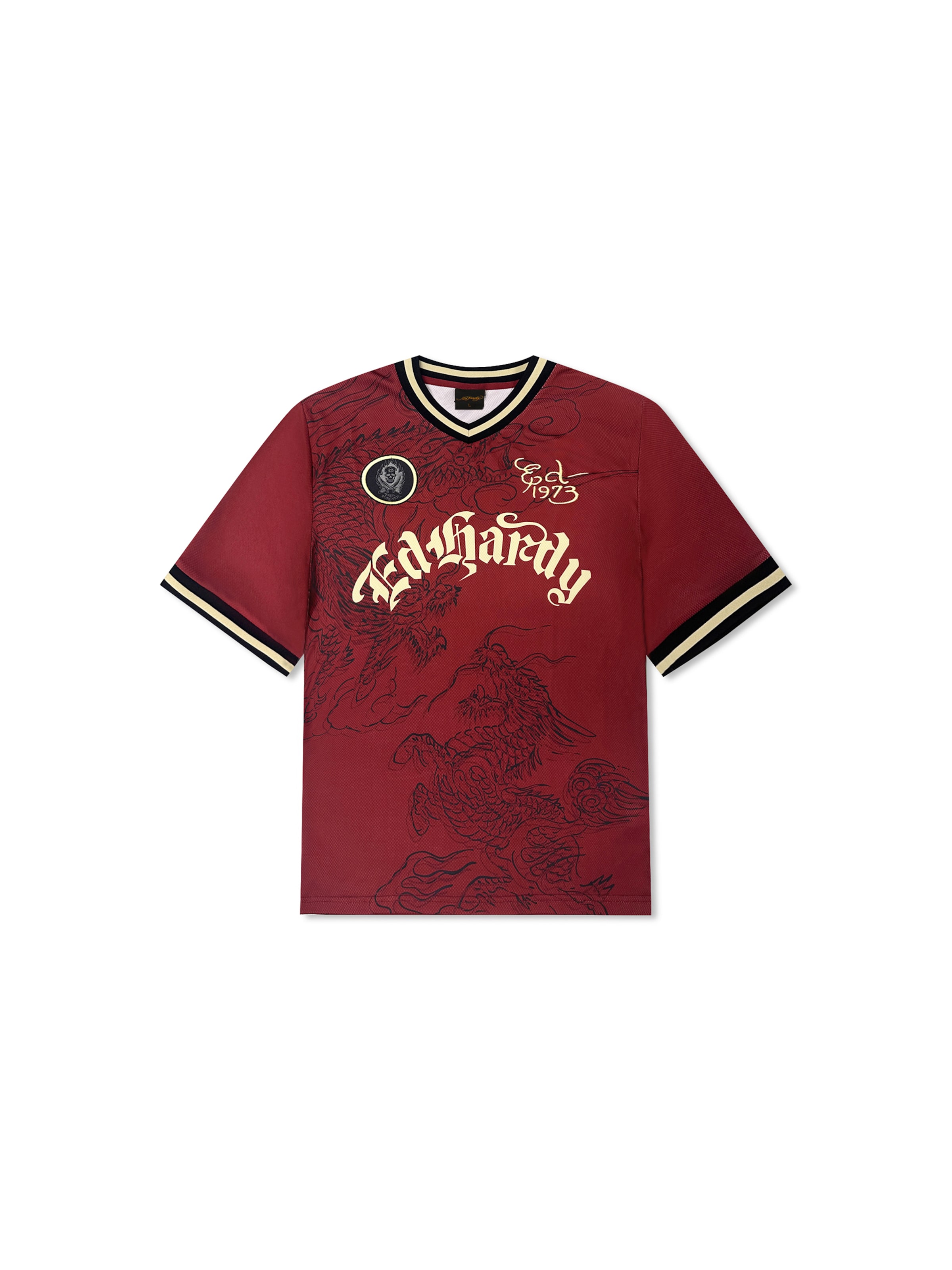 Ed Hardy Bluser & t-shirts 'Soaring Dragon Football' i rød: forside