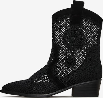 Bottes de cowboy CESARE GASPARI en noir : devant