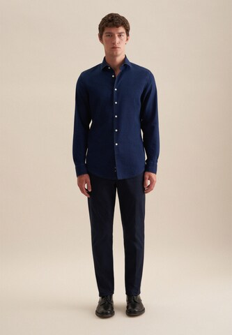 SEIDENSTICKER Slim Fit Businesshemd 'Schwarze Rose' in Blau