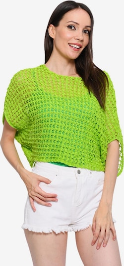 Süel knitwear Sticktop 'Summer 3D' i S-L i æble, Produktvisning