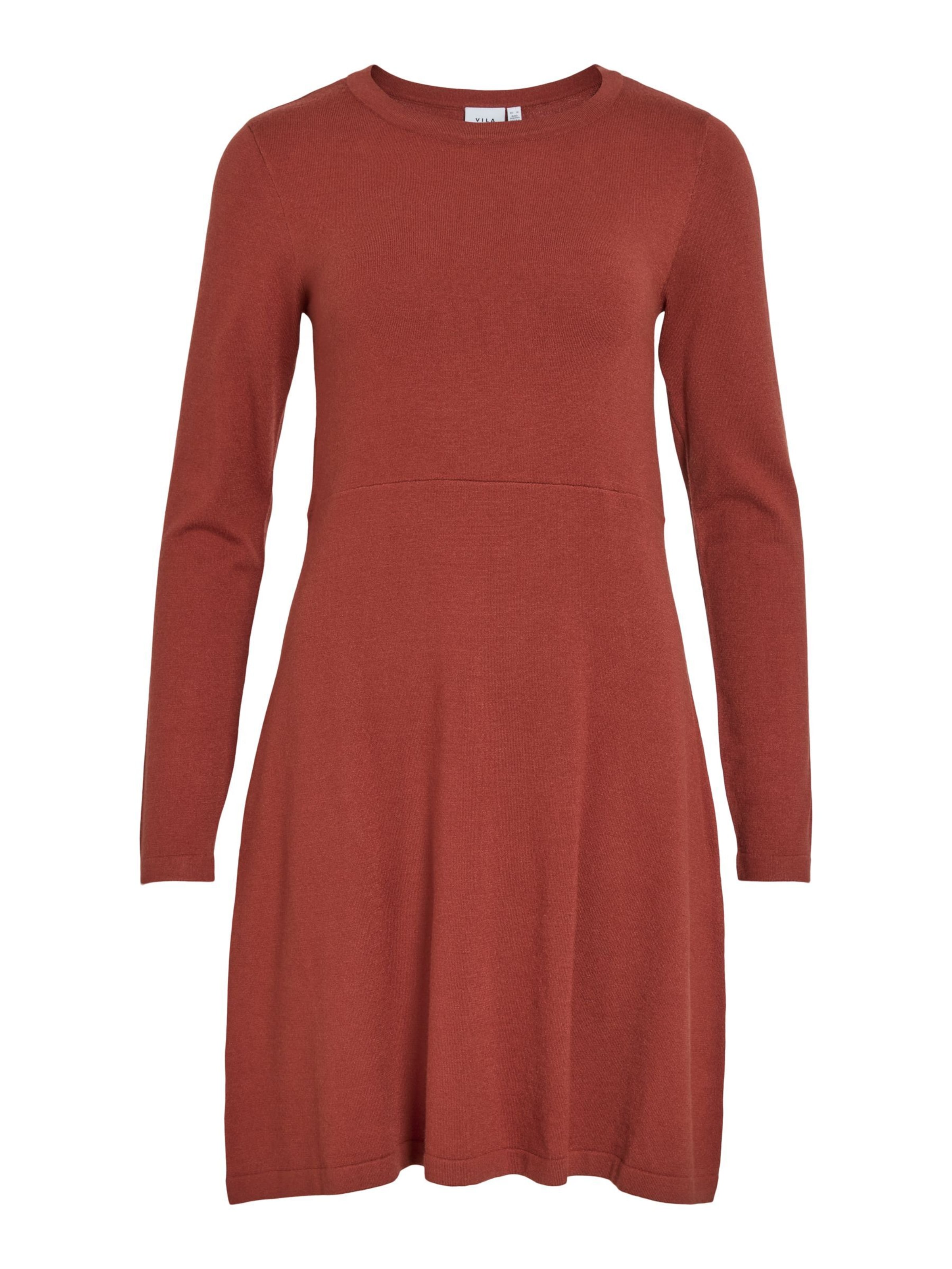 VILA Strikkjole 'HELLIE ' i rustbrun, Produktvisning