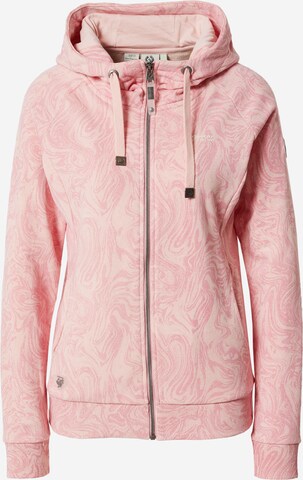 Ragwear Zip-Up Hoodie in Pink: front