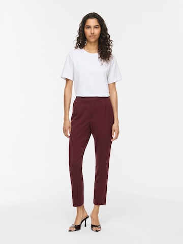 VILA - Slimfit Pantalón plisado 'VARONE' en rojo