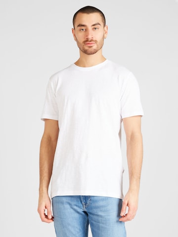 balta SELECTED HOMME Marškinėliai 'ASPEN': priekis