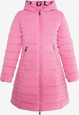 Manteau d’hiver faina en rose : devant