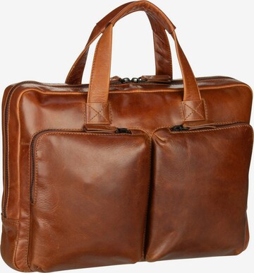 LEONHARD HEYDEN Document Bag 'Porto' in Brown: front