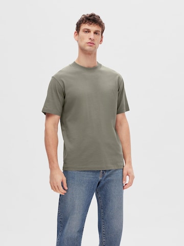 T-Shirt 'Colman' SELECTED HOMME en vert : devant