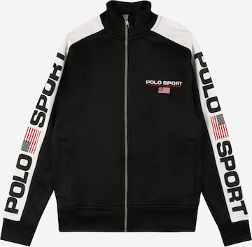 Polo Ralph Lauren Zip-Up Hoodie in Black: front