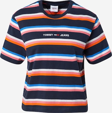 Tricou de la Tommy Jeans pe albastru: față