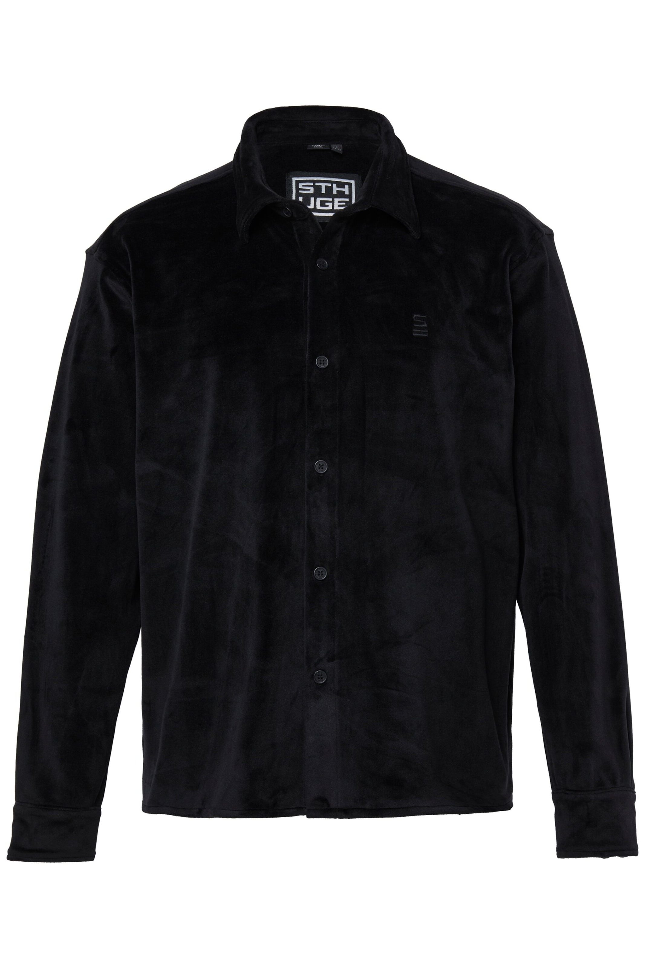 STHUGE Regular Fit Hemd in Schwarz: Vorderseite