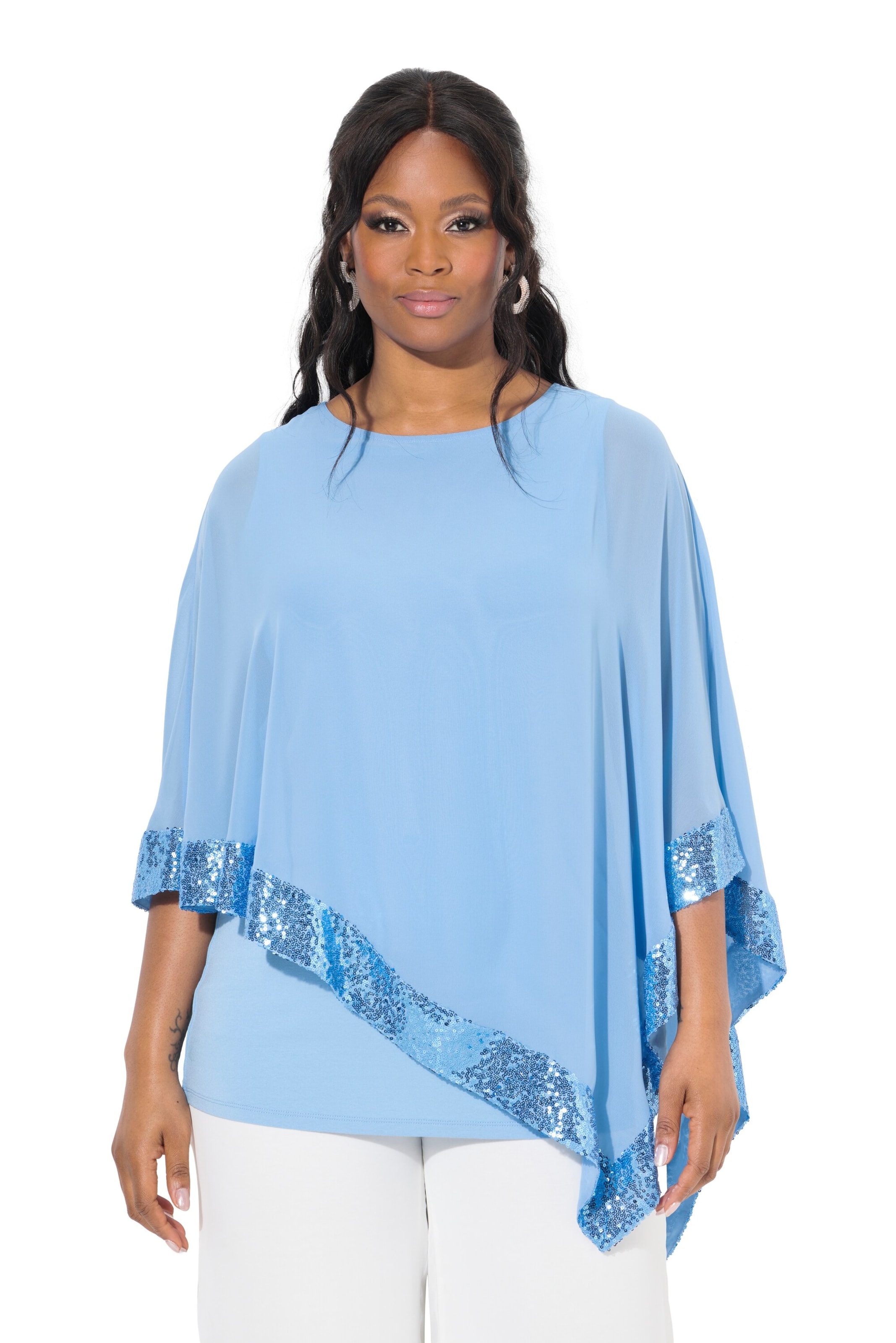 Ulla Popken Blouse in Blauw: voorkant