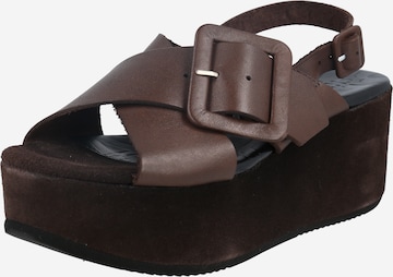 Sandalo con cinturino di SHABBIES AMSTERDAM in grigio: frontale