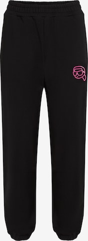 Karl Lagerfeldregular Hlače - crna boja: prednji dio