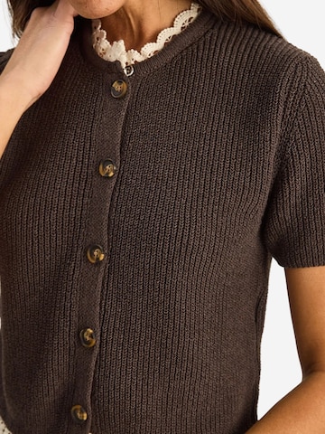 Cardigan Bianco Lucci en marron
