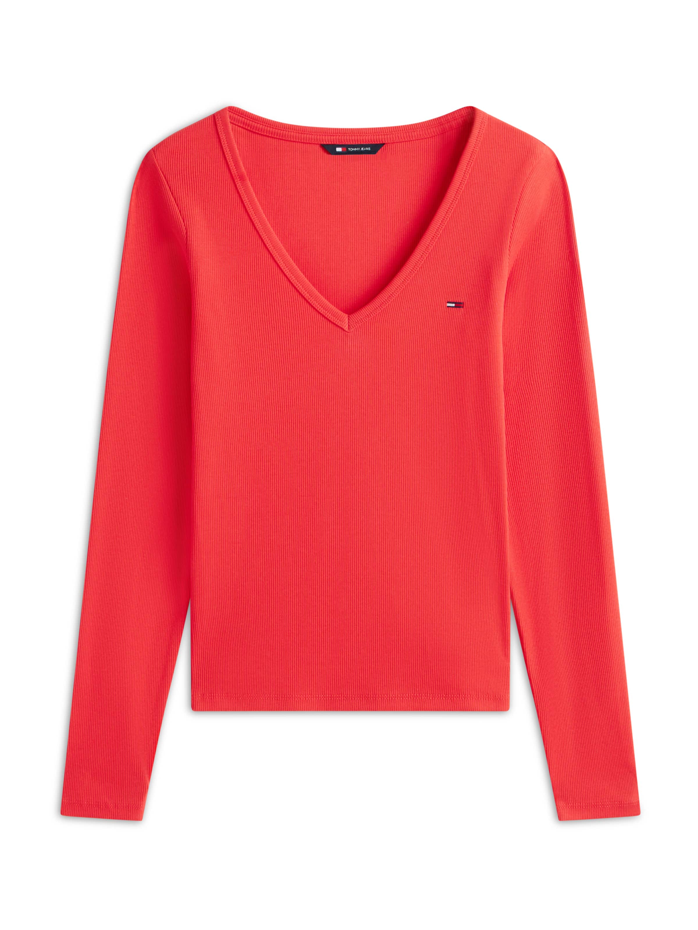 Tommy Jeans Tričko 'ESSENTIAL' – červená: přední strana