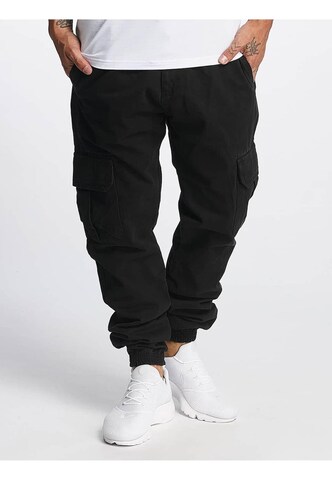 Effilé Pantalon cargo 'Kindou' DEF en noir : devant