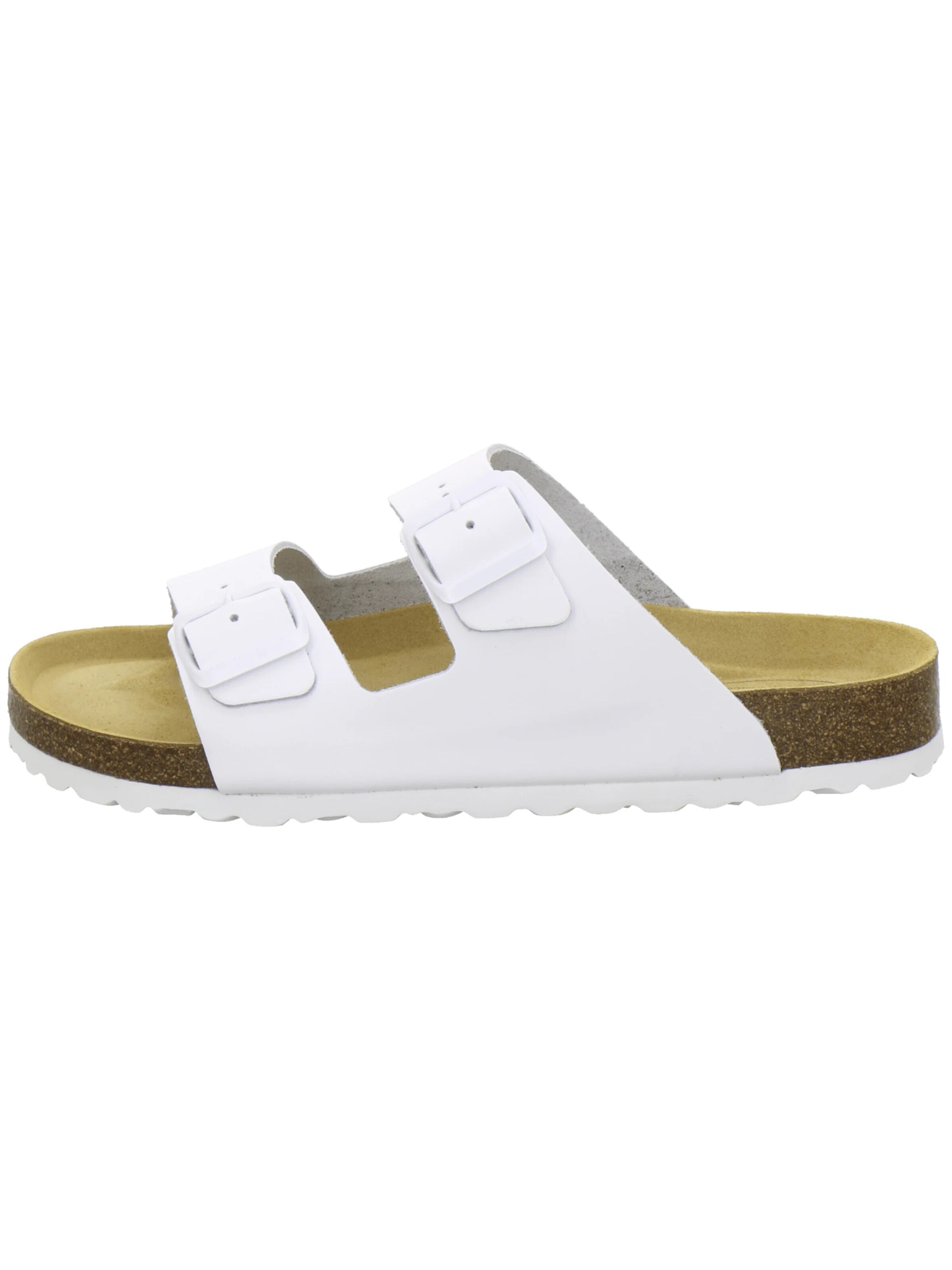 AFS-Schuhe - Zapatos abiertos 'Pantoletten Herren Zweischnaller weiß Glattleder' en blanco