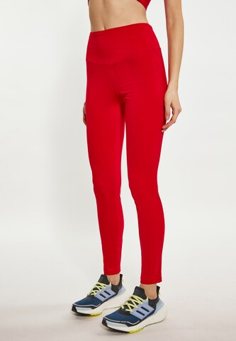 myMo ATHLSR Skinny Workout Pants in Red: front