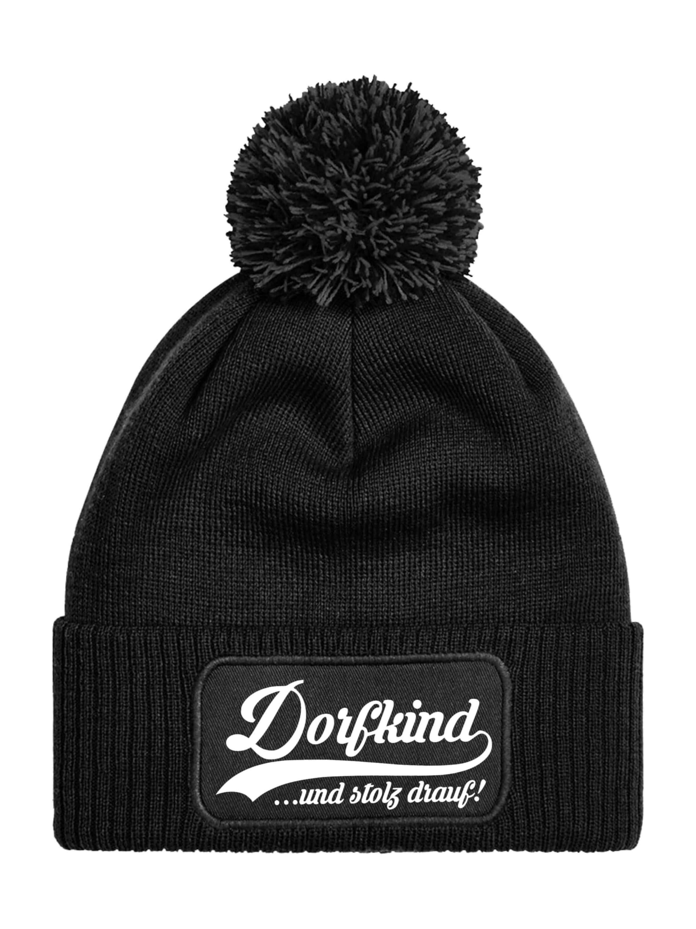 Youth Designz Mütze 'Dorfkind'‌‌‌‌‌ in Schwarz: Vorderseite