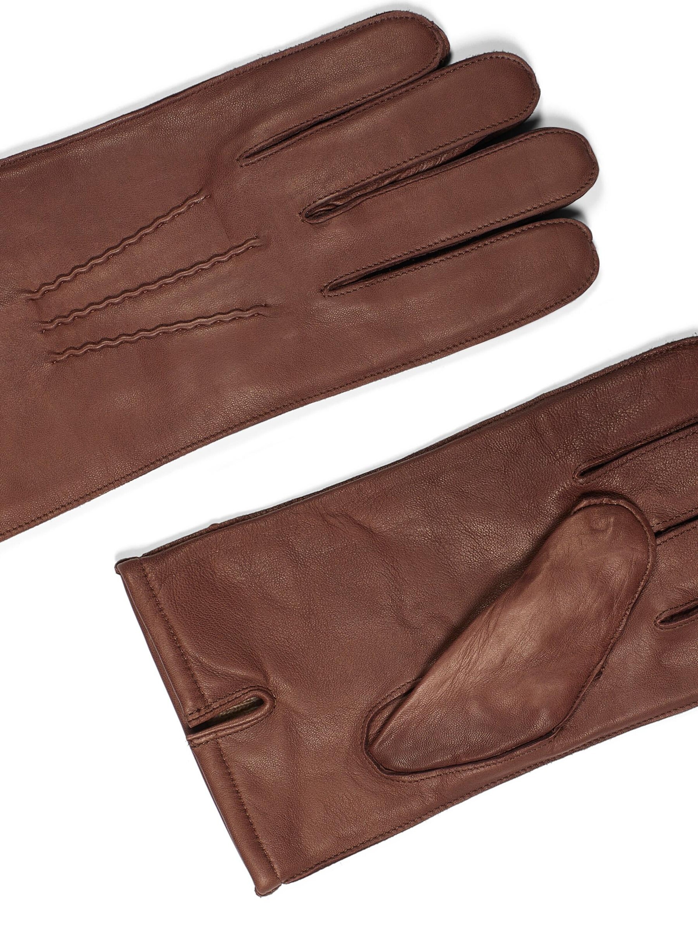 Howard London Full finger gloves 'Leather Gloves William Brown' in Brown