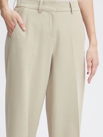 Fransa Wide leg Trousers with creases 'Friga' in Beige