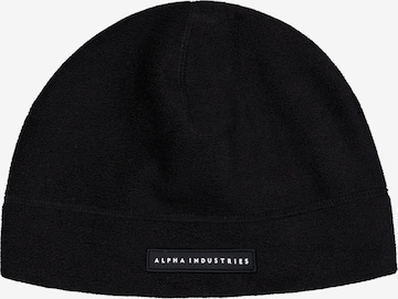 juoda ALPHA INDUSTRIES Megzta kepurė: priekis