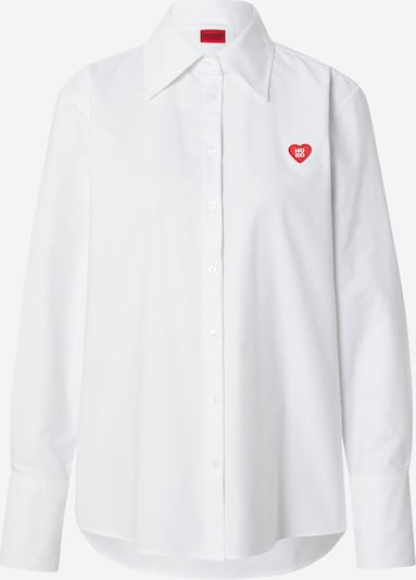 HUGO Bluza 'Erselia' u crvena / bijela, Pregled proizvoda