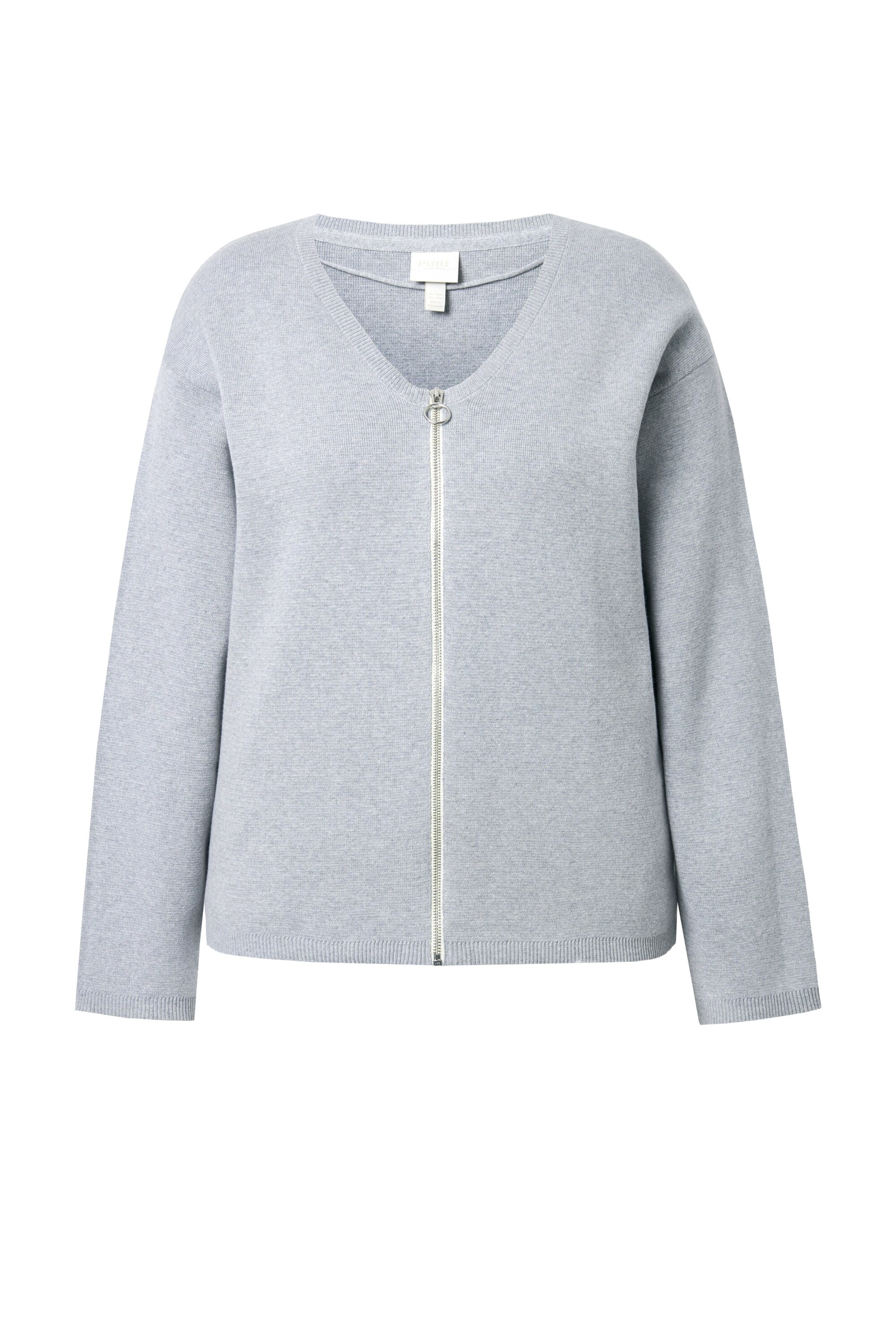 Ulla Popken Strickjacke in Grau: Vorderseite