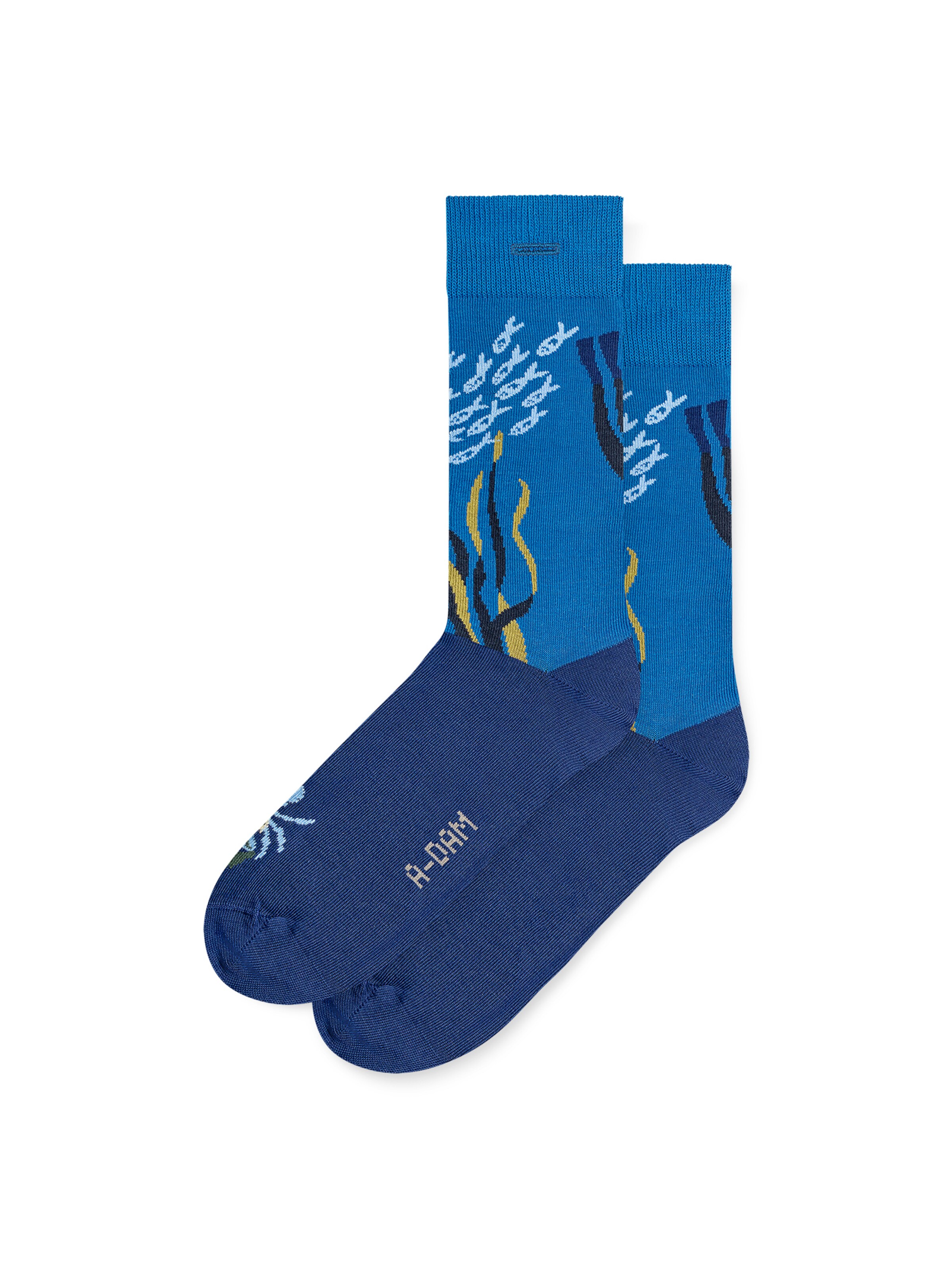 A-dam Sokken 'Blue Underwater' in Blauw: voorkant