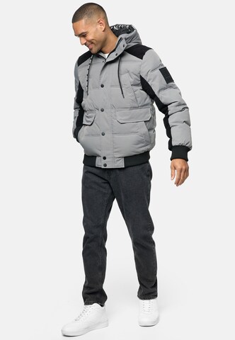 INDICODE JEANS Winter Jacket 'Jakobe' in Grey