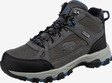 SKECHERS Lace-Up Boots in Grey: front