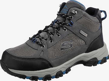 SKECHERS Lace-Up Boots in Grey: front