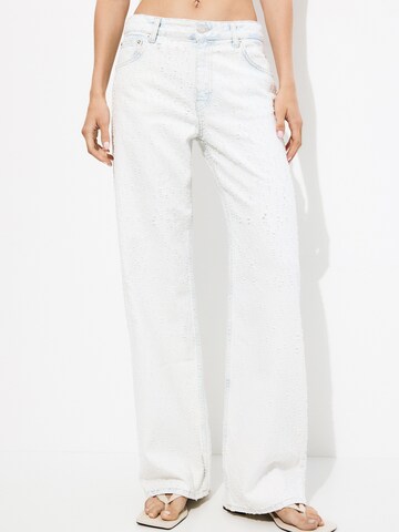 Wide Leg Jean Pull&Bear en bleu