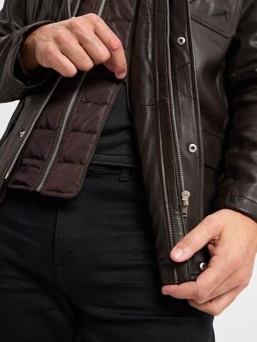 Andrew James Lederjacke in Braun