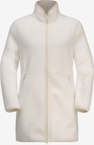 JACK WOLFSKIN Athletic Fleece Jacket in White: front