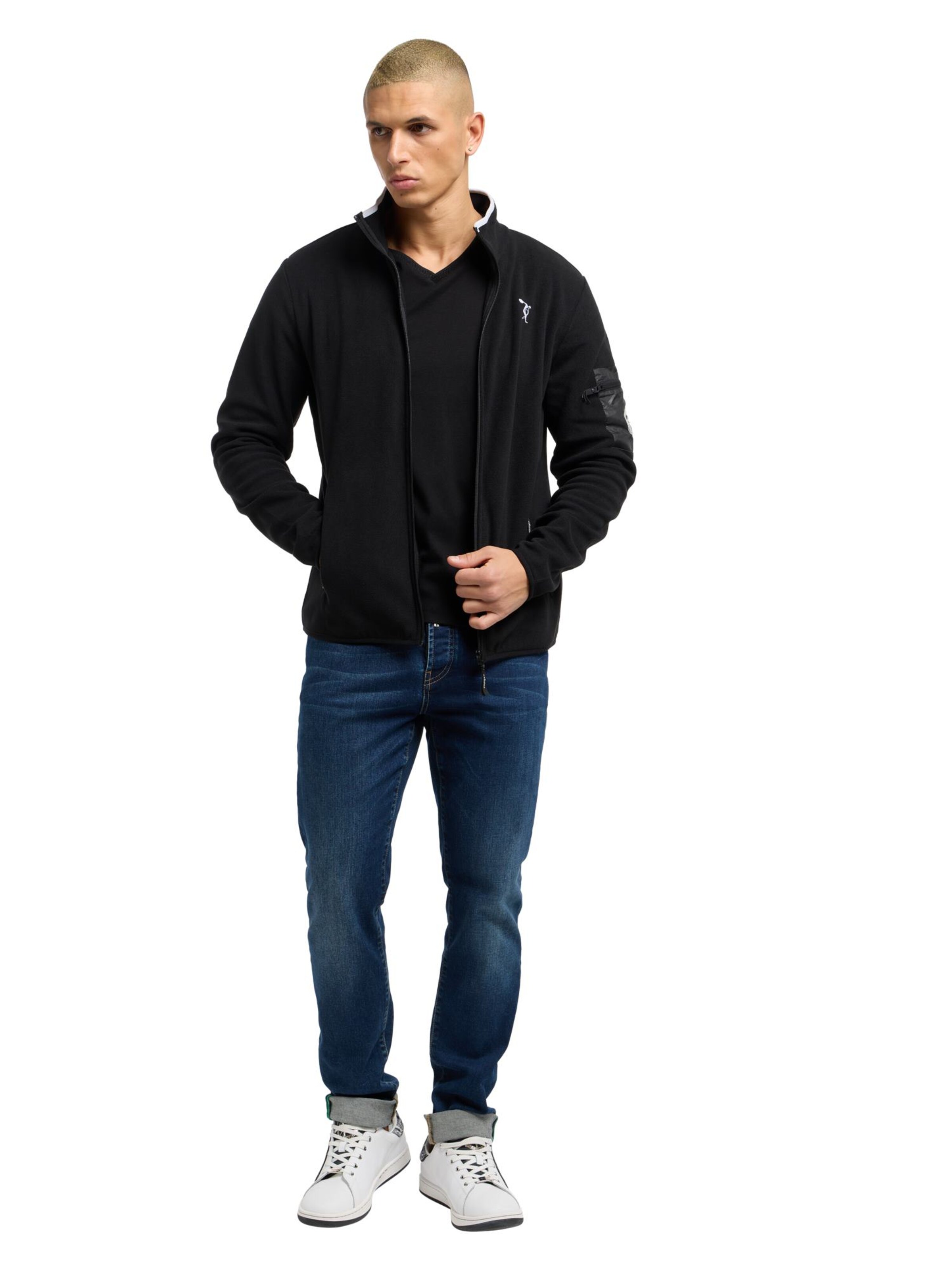 Carlo Colucci Sweatjacke 'Drescher' in Schwarz