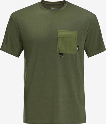 Tricou funcțional 'WANDERTHIRST' de la JACK WOLFSKIN pe verde: față