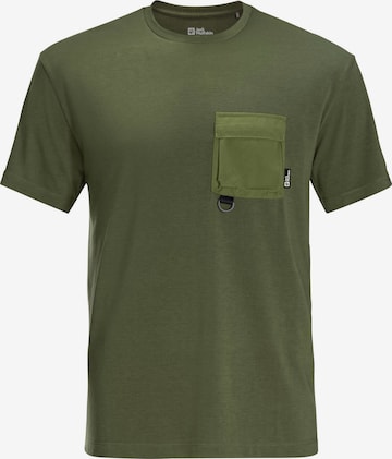 T-Shirt fonctionnel 'WANDERTHIRST' JACK WOLFSKIN en vert : devant