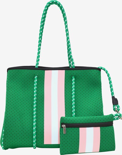 Shopper faina di colore verde / rosa / bianco, Visualizzazione prodotti