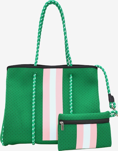 faina "Shopper" tipa soma, krāsa - zaļš / rožkrāsas / balts, Preces skats