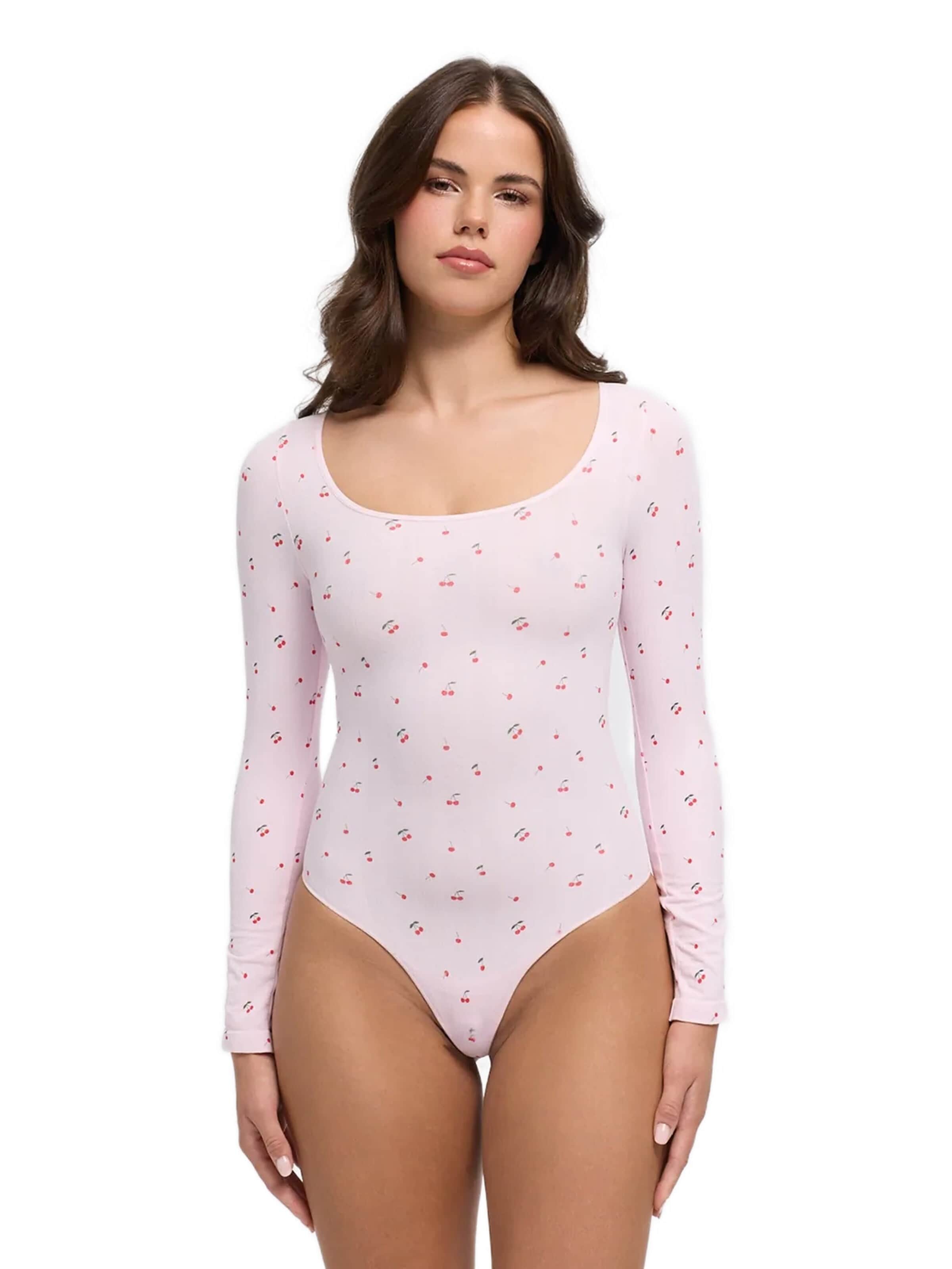 cfab Shapingbody 'Longsleeve Bodysuit Sculpting Shapewear with String' in Roze